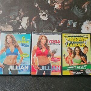 Jillian Michael's Workout DVDs LOT of 3 - Six Pack Yoga Meltdown Power Sculpt